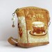 Cafe style wristlet, small handbag, little purse, fashion mini bag with detachable wrist strap and carabiner clip