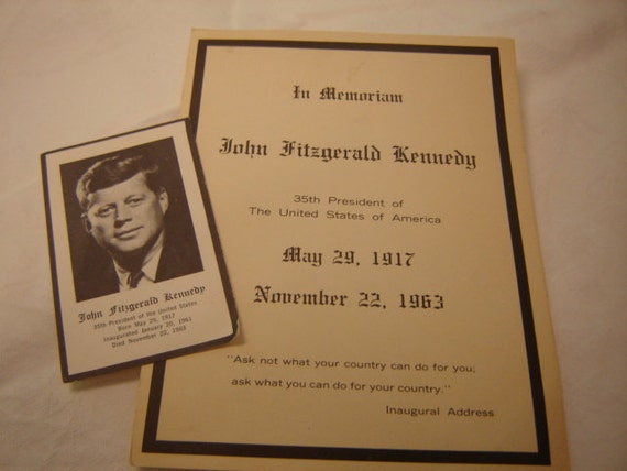 Jfk Catholic Prayer Card Funeral Mass Card 1960s