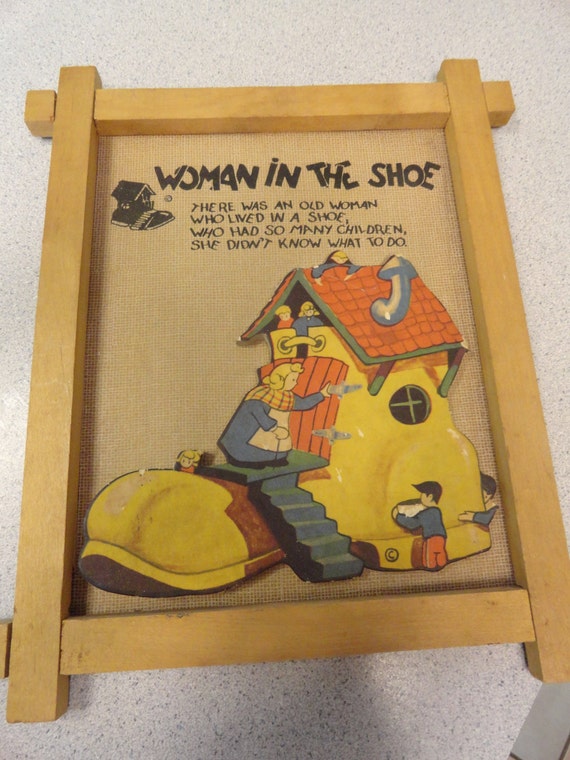 Vintage Nursery Rhyme Wall Pictures Children's Baby's