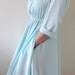 70's Aqua Shirt Dress M/L