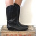 Vintage Black Leather Cowboy Boots Sz 10