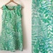 Vintage 1960's Green Leaf Print Scooter Dress Skorts S/M