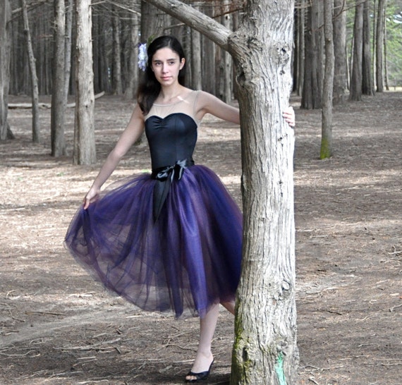 Items Similar To Plum And Navy Tulle Tutu Skirt For Women Romantic Fashion For Women On Etsy 