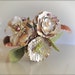 Woodland Velvet Headband. True hair jewelry. Paper flowers with script and pearls, felt leaves on a wrapped cocoa velvet headband.