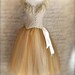 Golden brown and cream women's tutu. Creme Brulee over creamy beige tulle.