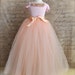 Vintage pink Flower Girl princess tutu-- blush pink tulle and ribbon.