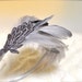 Dove Pale Grey Feather Fascinator. A chic classic with a touch of lace.