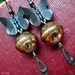 Butterfly Dangle Earrings, dark antiqued brass earrings