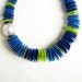SALE - Felt Statement Necklace, Pearl Necklace, Blue Green Necklace