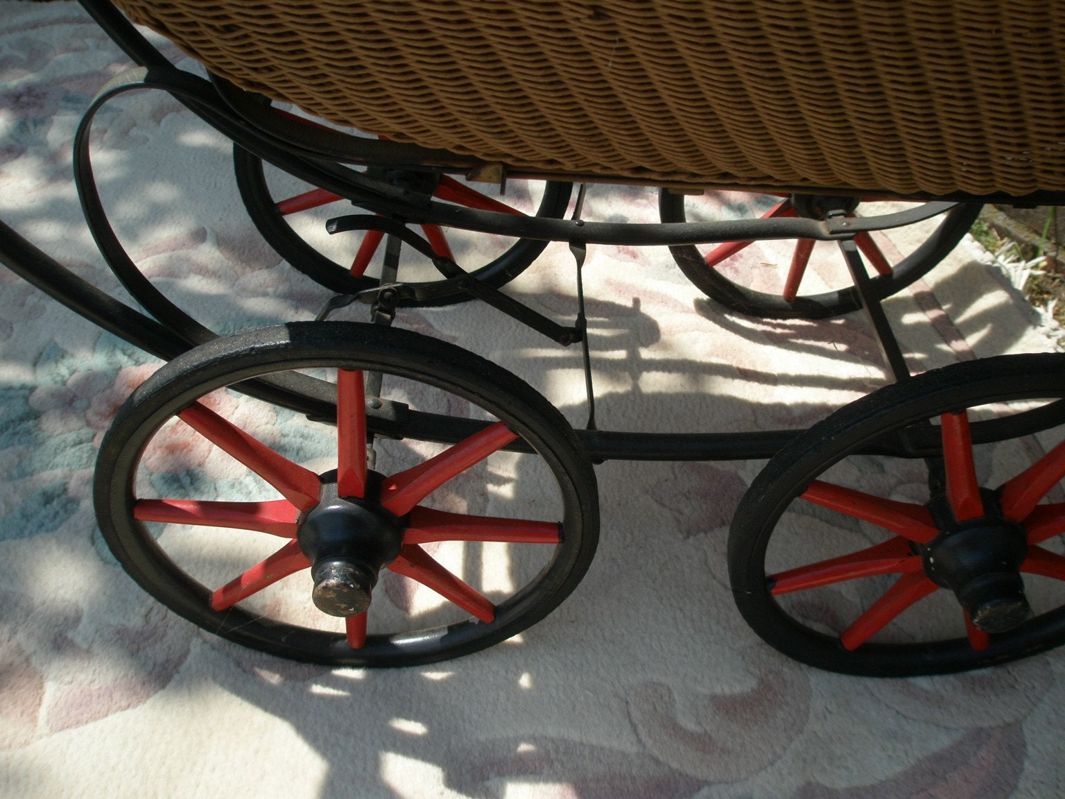 Antique Wicker Doll Carriage Circa early 1900s
