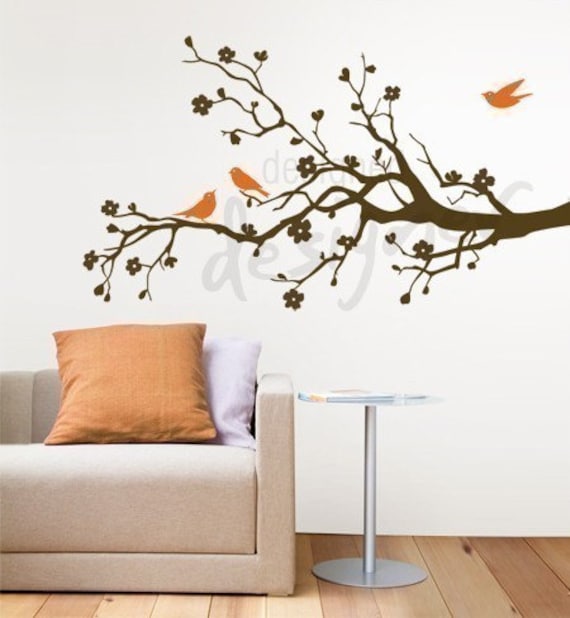 Items similar to Vinyl Wall Decal Sticker Art- 5ft Blooming Branch ...