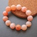 Peach Bracelet Agate Bracelet Gemstone stretchy bracelet sterling Stacking Bracelet Womens Fashion Jewelry