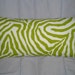 Green. Ivory. Zebra. Pillow. 8 x 17. Comes with Insert. Decorative Pillow Cover