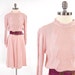 SALE Vintage 1970s pale pink POINTELLE knit crochet dress