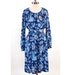 SALE Vintage 1970s blue floral mini dress / Boho draped design