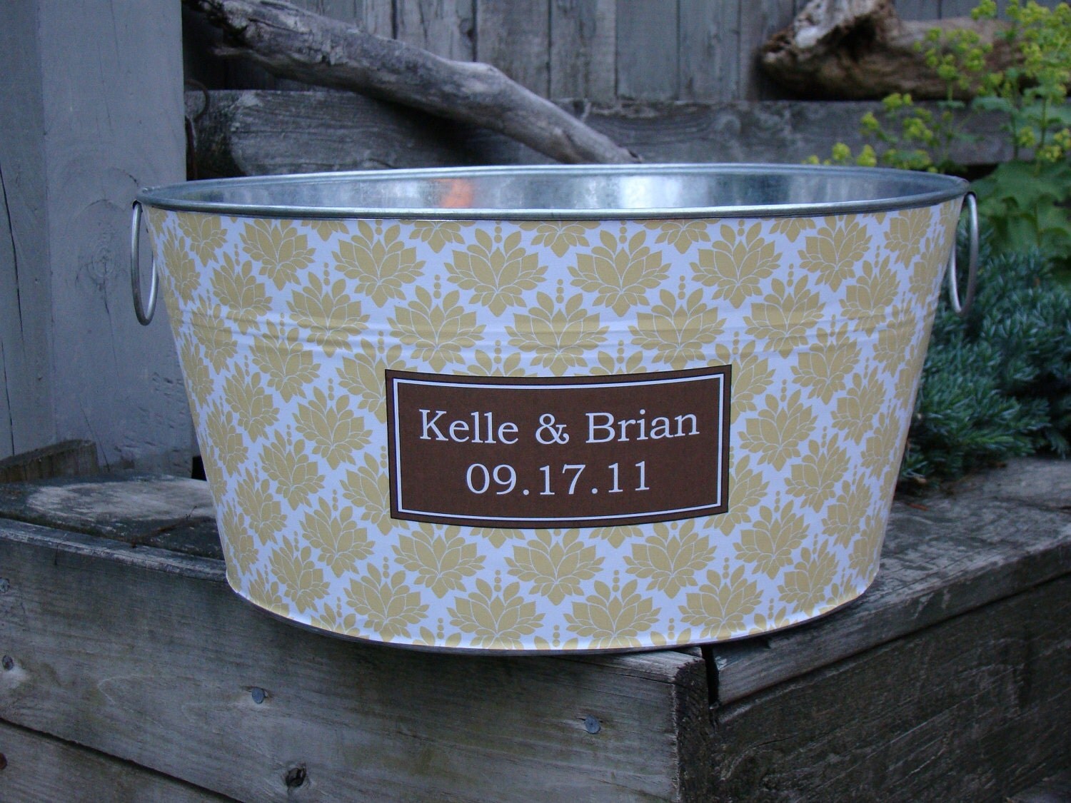 Design Your Own Personalized Party Tub round galvanized