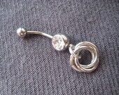 Chainmaille Rosebud Belly Ring Body Jewelry