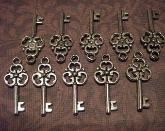 10 - Antique Silver - Key Charm (ASKC23)