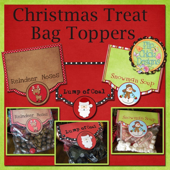 Printable Christmas Treat Bag Toppers Set Of 3