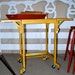 Vintage metal typewriter cart painted yellow