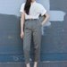 Vintage 1980's Granite Gray Wool Tailored Cuff Trousers XS