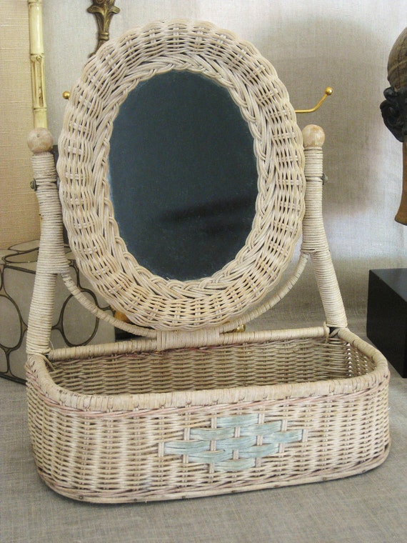 RESERVEDVintage Basket with Mirror Cottage Life
