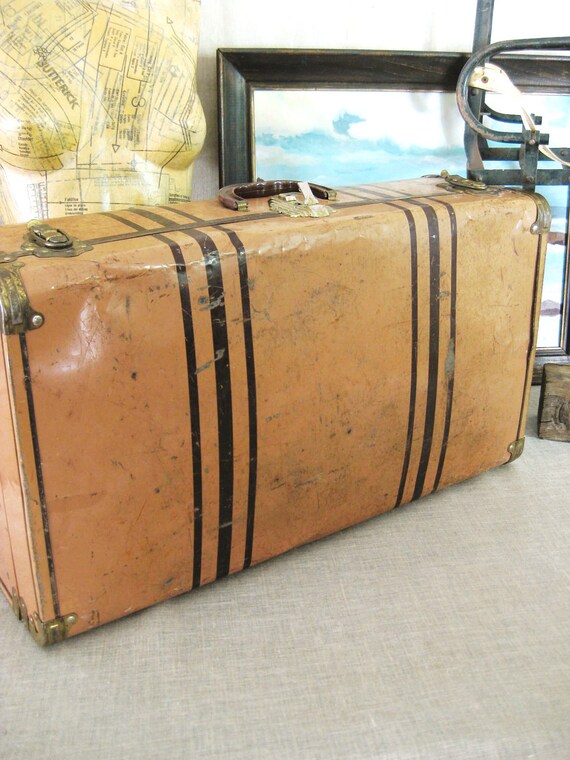 Antique Metal Suitcase Classic Vintage