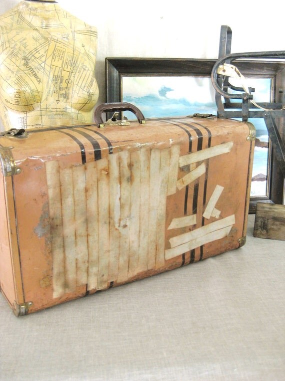 Antique Metal Suitcase Classic Vintage