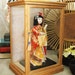 Geisha Doll in Wood and Glass Cabinet - Asian Persuasion
