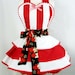 Candy Cane Apron with Kittens in Mittens Womens Holiday Apron Made to Order