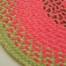 Ready to ship 40" watermelon rug created from USA organic cotton and recycled t shirts