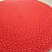 Ready to ship 57" poppies rug created from USA organic cotton