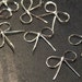 10 pcs - sweet bow findings - shining silver plated wire - 20 x 18mm