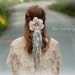 SALE - Tattered Lace Wedding Veil in Pink, Green, and White