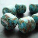 Fire Turquoise 20 x 18mm Turquoise Shiny Smooth Barrels - Last 3 Pieces