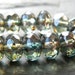 Czech Glass Beads 9 x 6mm Faceted Picasso Ivy Green Rondelles - (Last 8 Pieces)
