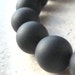 Onyx Beads 12mm Jet Black Smooth Frosted Matte Rounds - 6 Pieces