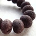 Lava Stone Beads 14 x 9mm Chocolate Brown Natural Smooth Rondelle - (Last 6 Pieces)