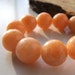 Calcite Beads 12mm Natural Salmon Peach Smooth Shiny Rounds - (4 Pieces)