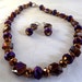 Iridescent purple and brown crystal necklace set
