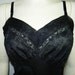 Seductive Black Slip Dress with Sheer Details and Floral Embroidery