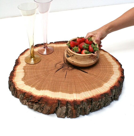 Tree Slice Centerpiece XL CakeStand Cake plate
