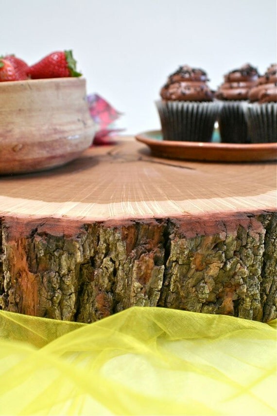 Tree Slice Centerpiece XL CakeStand Cake plate