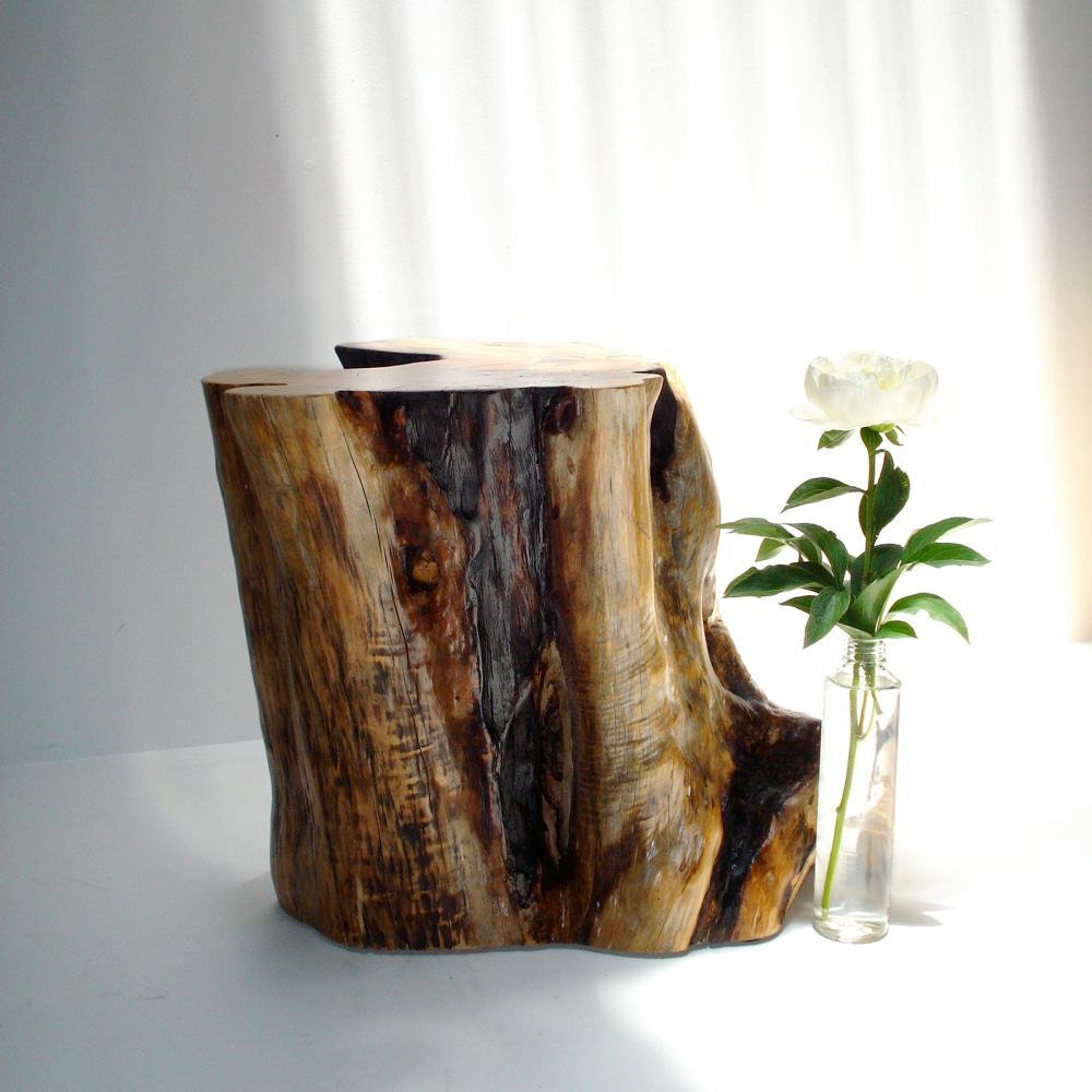 Cedar Tree Stump Table by realwoodworks1 on Etsy
