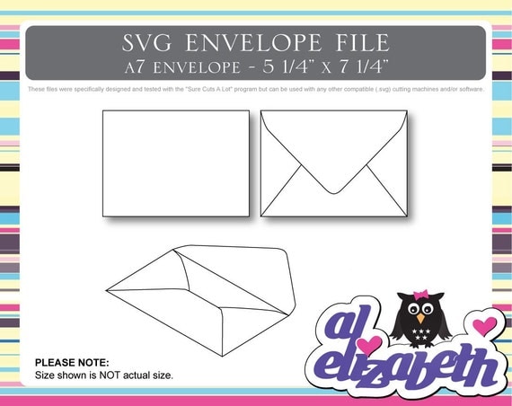 Download A7 Envelope SVG / Cut / Digital / Cricut Cut File w/ 12 Liners