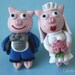 Pig bride and groom Cufflinks Lisa's wedding