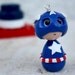 Captain America inspired kokeshi charm key holder