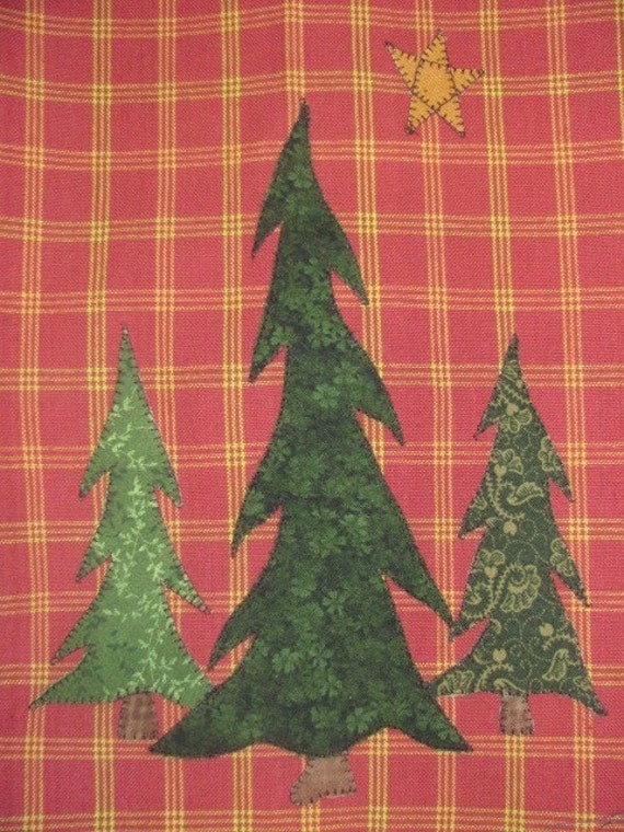 North Woods Pine Tree Applique quilting PDF Pattern for Tea