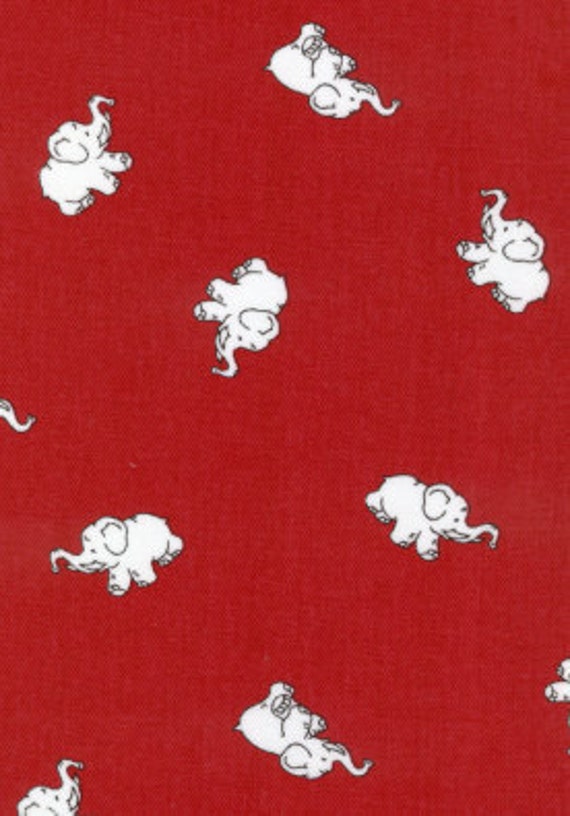 Items similar to Red Elephant Twill Fabric 1 yard Fabric Finders on