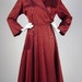 Dressing Gown, Womens,1950s Red and Black Floral Brocade, Dress Style